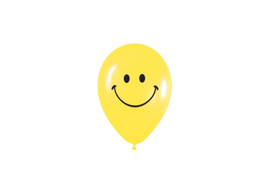 R12 - Smile Face - 1 sided - Yellow -020 - 25 Stuks