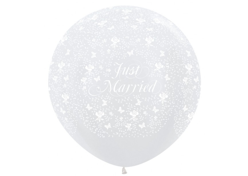 R36 - Just Married Butterflies - Pearl White - 1 Pcs