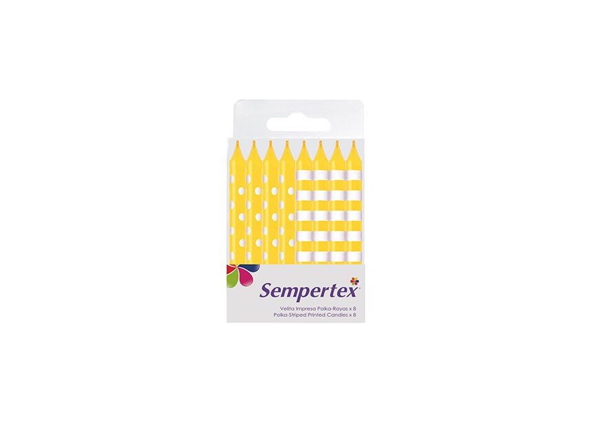 Sempertex-Europe-Balloons-Ballonnen-Groothandel-Party-Candles-Kaarsjes-Yellow-Geel