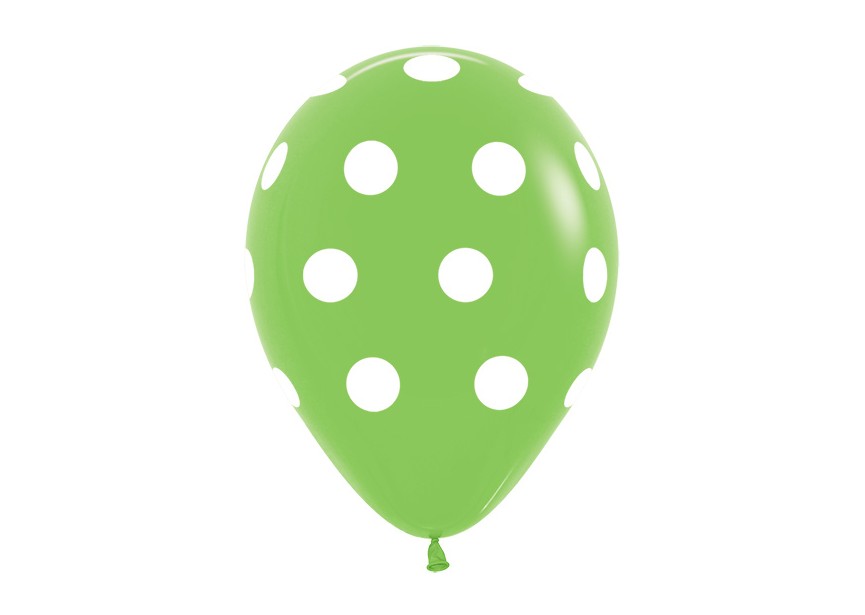 sempertex-europe-balloons-latex-distributor-ballonnen-foil-anagram-betallic-Printed-Polka Dots-lime green
