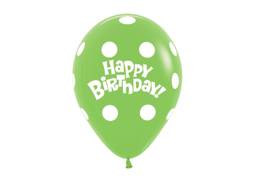 sempertex-europe-balloons-latex-distributor-ballonnen-foil-anagram-betallic-Printed-Birthday Dots-Lime green