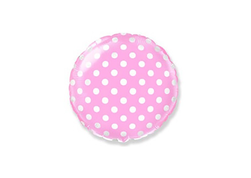 sempertex-europe-ballonnen-balloons-groothandel-distributeur-modelleerballonnen-latex-folie-anagram-betallic-qualatex-round foil-polkadot-pink-18inch