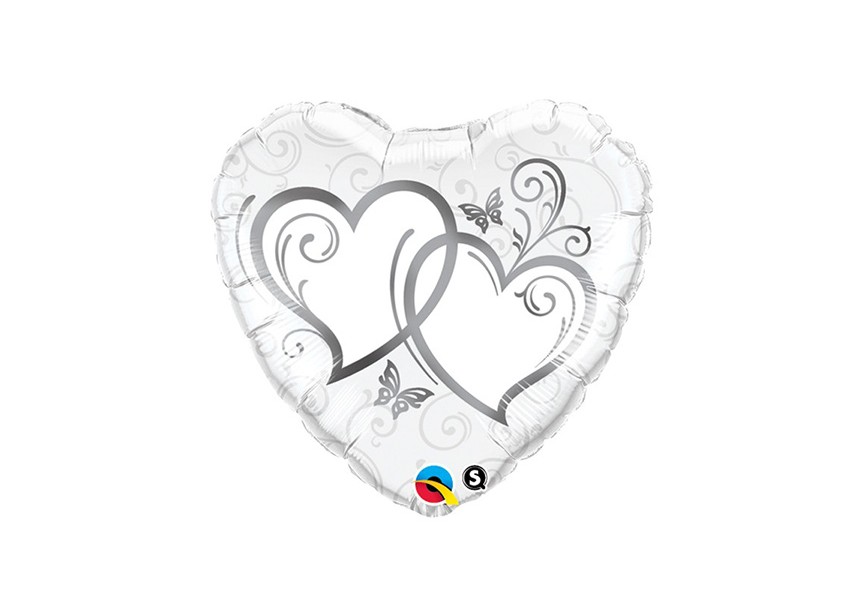sempertex- balloons-groothandel-distributeur-ballons-latex--supershape-foil-balloon-entwinted hearts silver-
