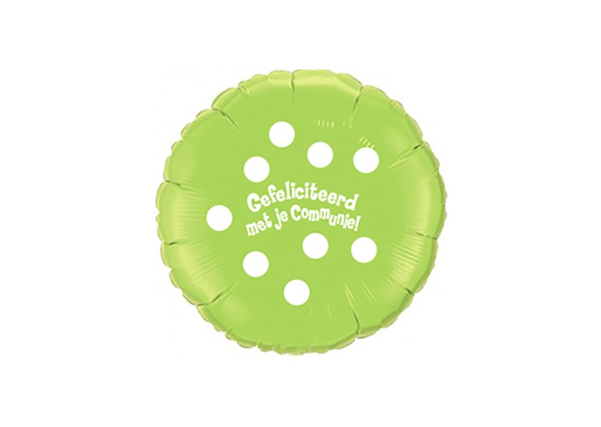 sempertex-europe-ballonnen-groothandel-ballons-distributeur-gefeliciteerd-met-je-communie-Stars-Polka-Lime Green