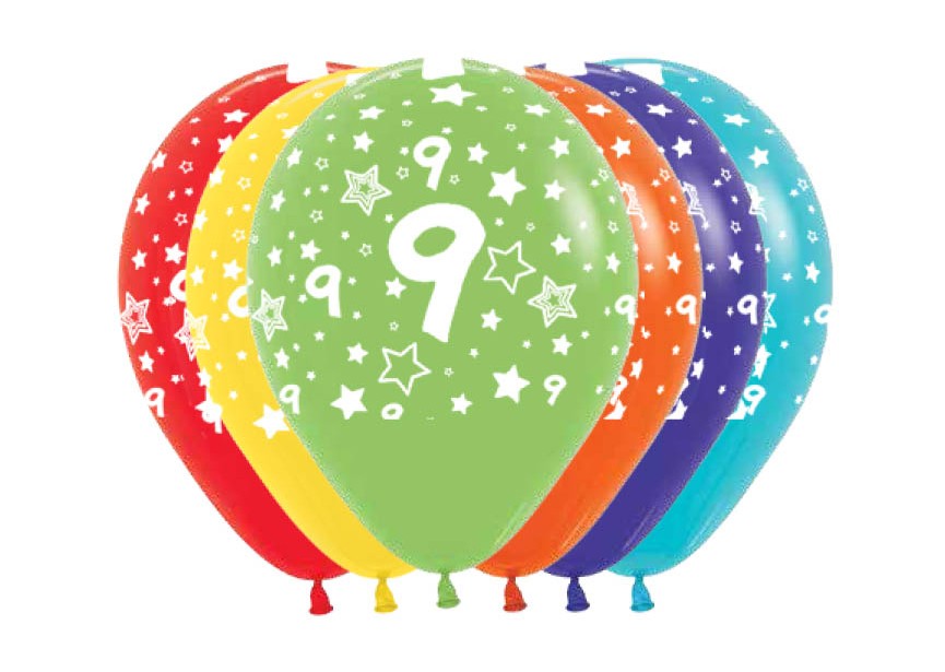 Sempertex-Europe-Ballonnen-Balloons-Latex-Distributeur-Retail-12inch-Number9