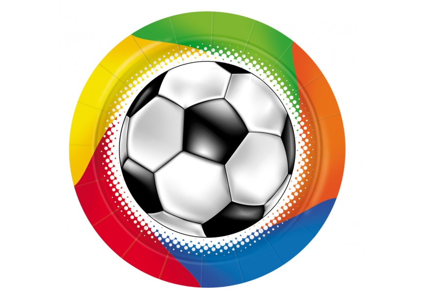 Plate - Soccerball - 18 cm - 8 Pcs