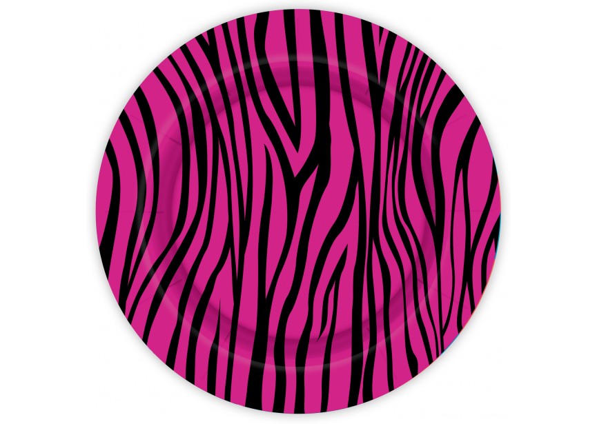 Plate - Zebra Fuchsia - 18 cm - 8 Stuks