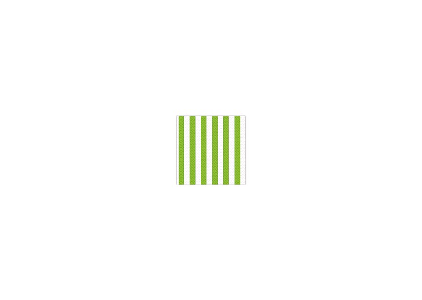 Napkin - Stripes - Lime Green - 031 - 16pcs