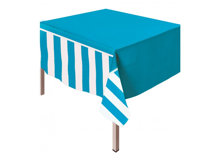 Table Cover - Stripes - Caribbean Blue - 038 - 1pcs