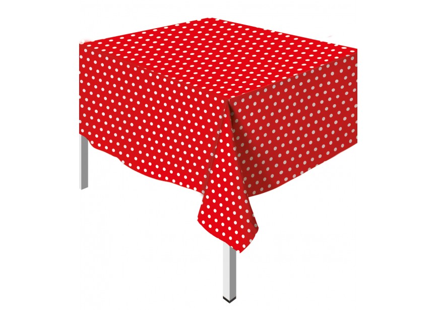 Table Cover - Polka Dots - Red - 015 - 1 Stuk
