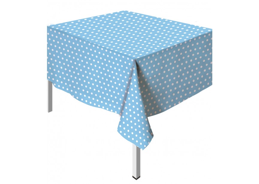 Table Cover - Polka Dots - Light Blue  - 1 Pcs