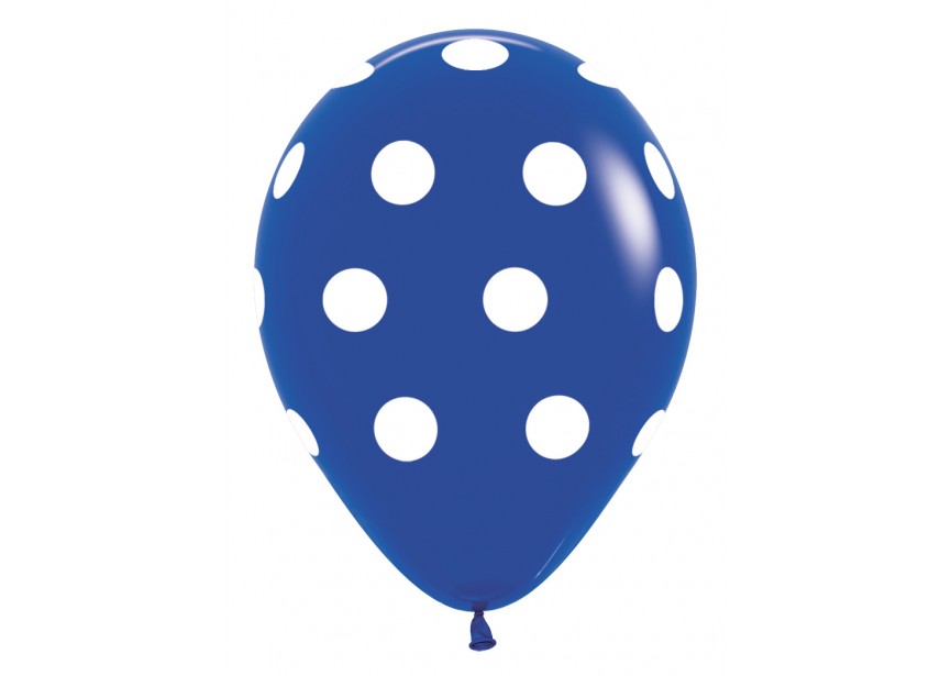 Sempertex-Europe-Ballonnen-Balloons-Latex-Distributeur-Retail-12inch-Polka Dots-Royal Blue