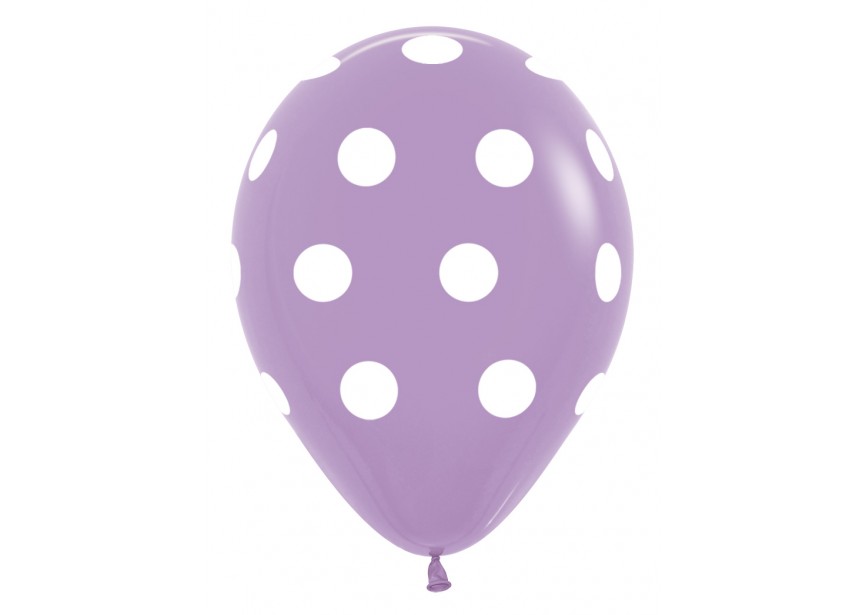 Sempertex-Europe-Ballonnen-Balloons-Latex-Distributeur-Retail-12inch-Polka Dots-Lilac